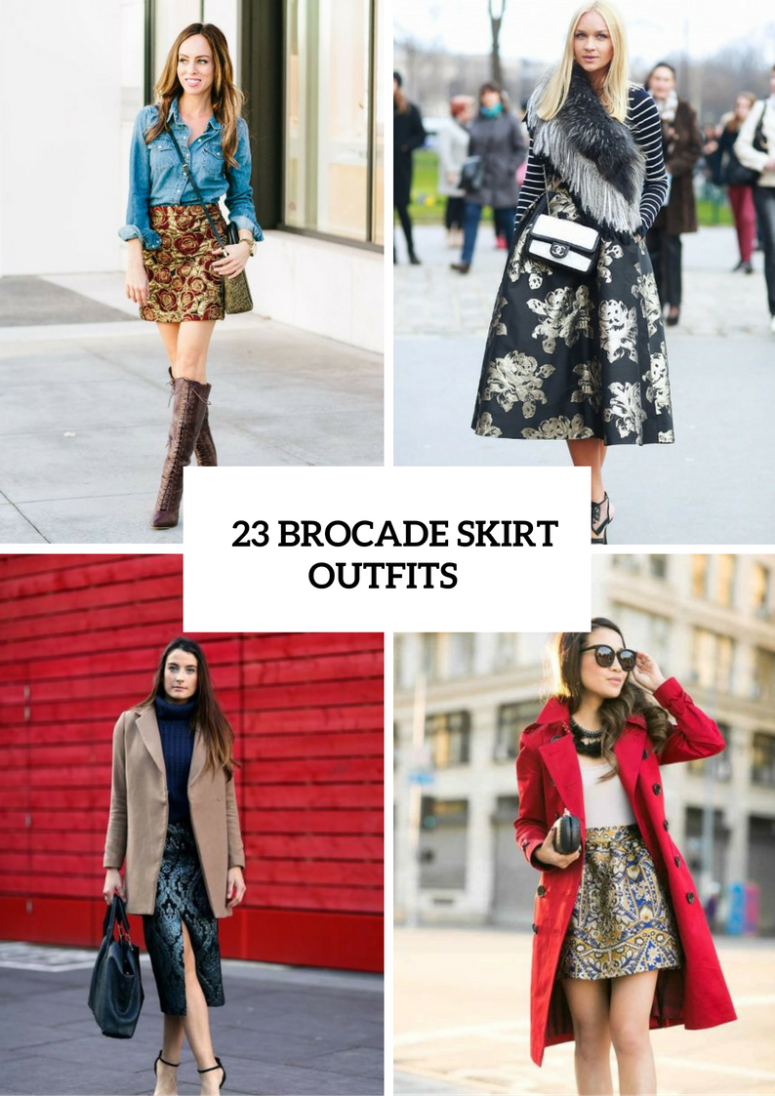 Chic Brocade Skirt Ideas For Fall