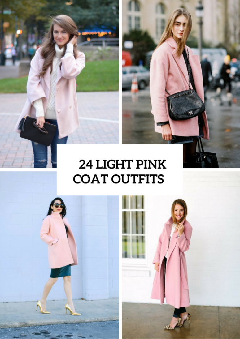 24 Gentle Light Pink Coat Outfits