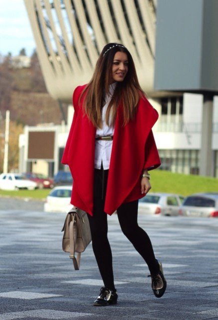 With white shirt with belt, mini skirt, flat ankle boots and neutral bag