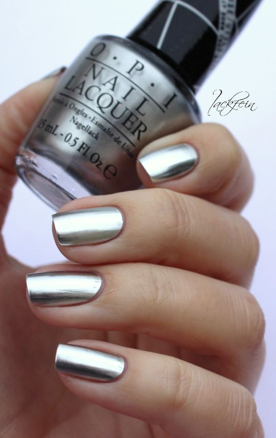 matte silver nails