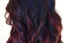 19 black hair with dark red highlights