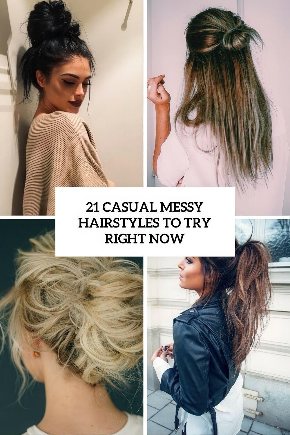 20 Cute Messy Bun Hairstyles for Medium-Long Hair