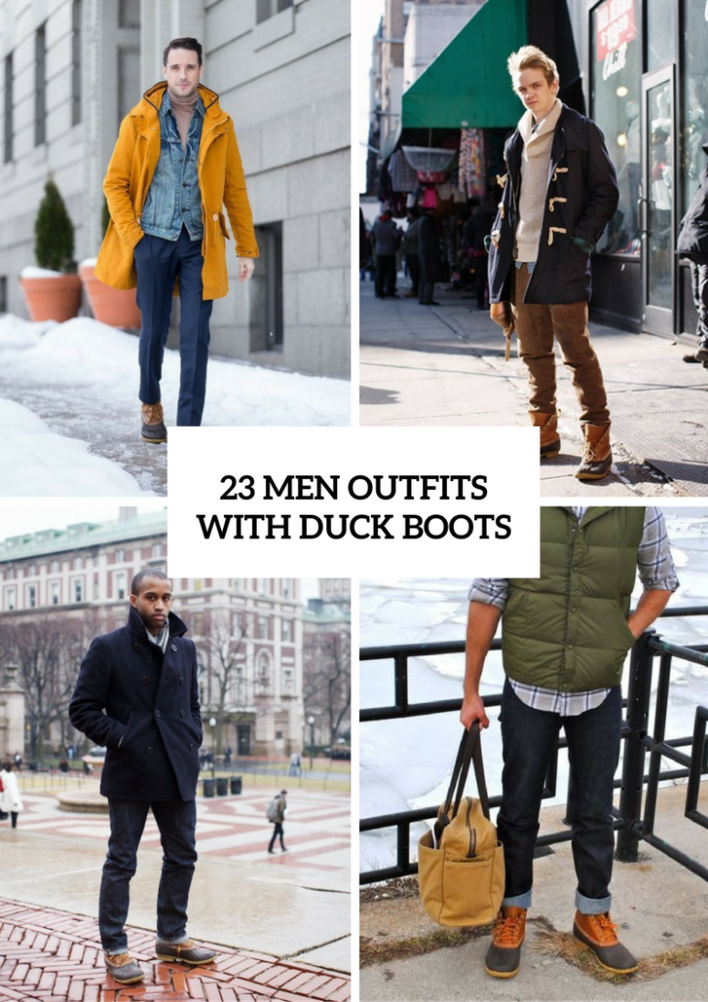 Men Outfits With Duck Boots For This Winter