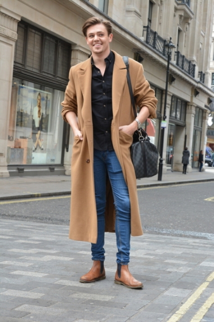 23 Chic Camel Coat Outfit Ideas For Men, Olive Green Peacoat Outfit Ideas