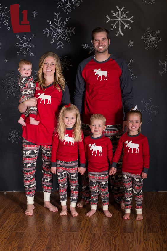 moose pyjamas family Christmas look