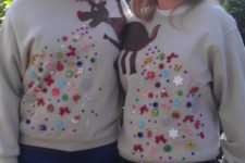 04 embellished reindeer ugly sweater for two