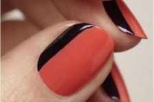 08 red nails with black sides made with a black sharpie
