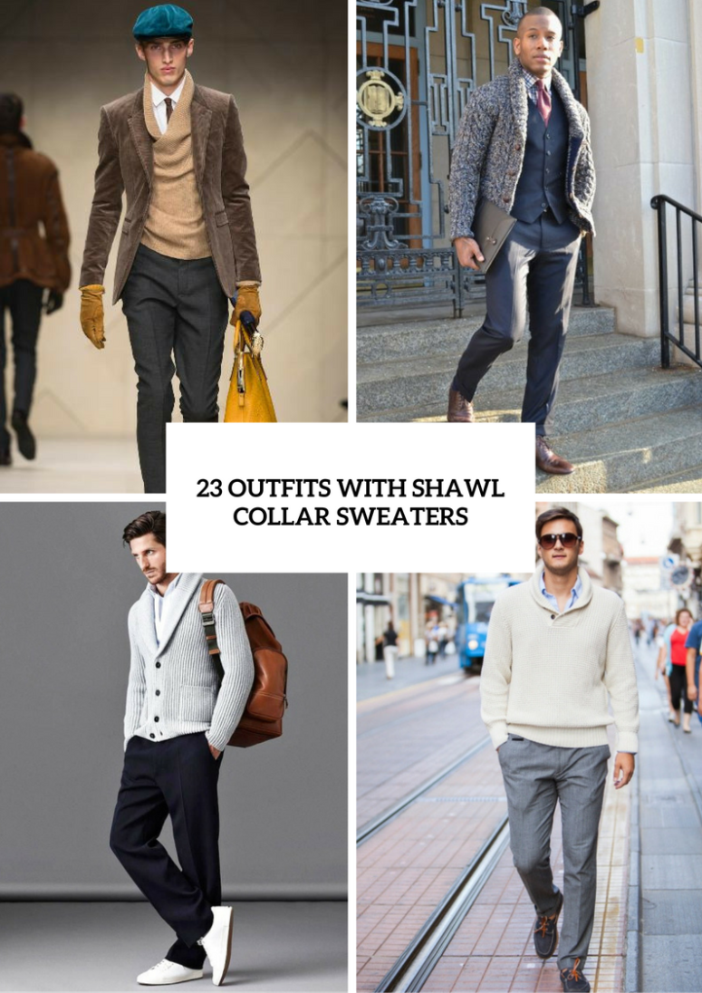 23 Men Outfits With Shawl Collar Sweaters And Cardigans