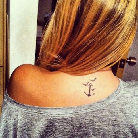 Anchor with birds on the back