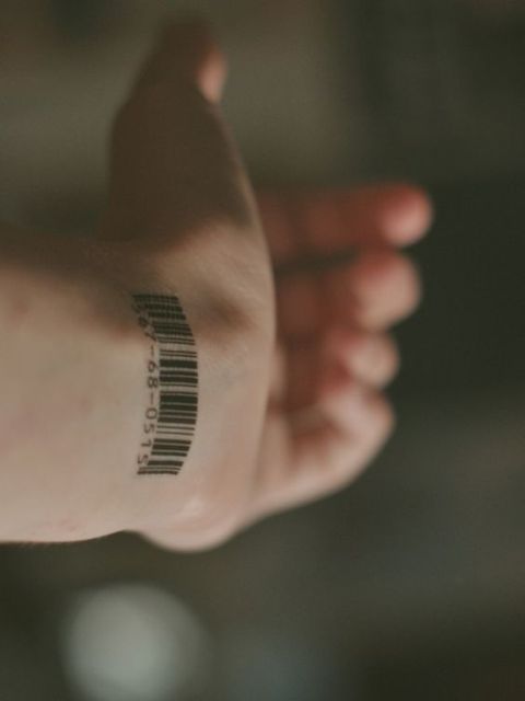 Bar code on the left wrist