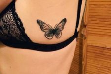 Butterfly tattoo on the left side