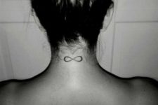 Chic infinity back neck tattoo
