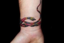 Colorful snake tattoo