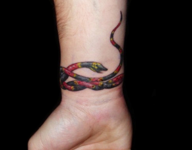 Colorful snake tattoo