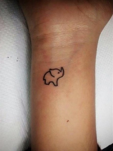 Little elephant tattoo idea on the hand