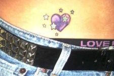 Purple heart on the stomach