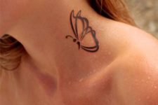 Semicolon butterfly on the neck