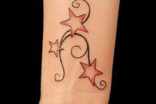 Three red stars tattoo