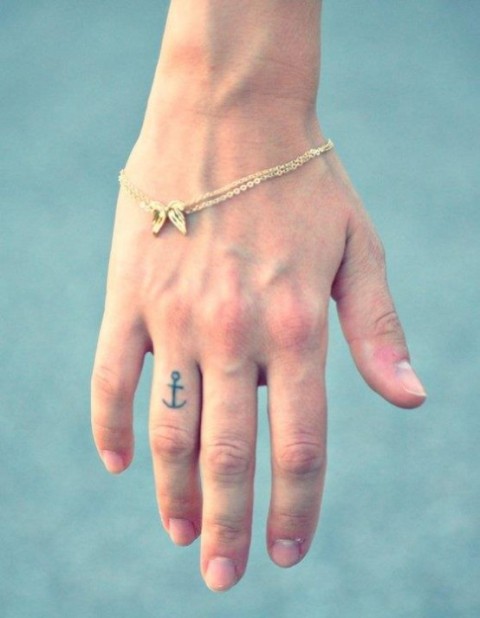 Tiny anchor tattoo