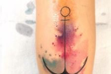 Watercolor anchor tattoo idea