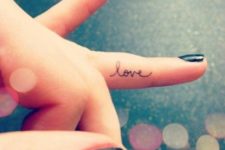 Word love tattoo