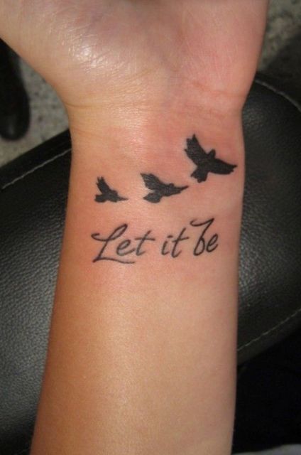 Words with birds tattoo