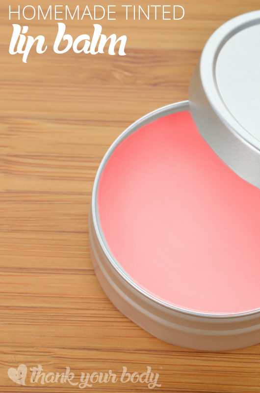 DIY pink colored lip balm