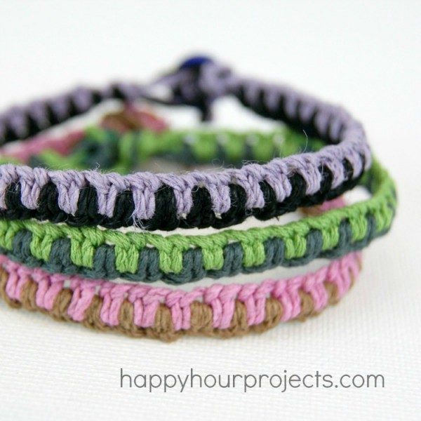 DIY macrame hemp bracelets