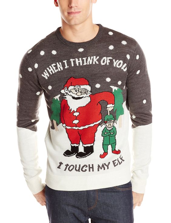funny Santa and elf sweater