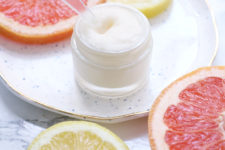 DIY grapefruit lemonade lip scrub