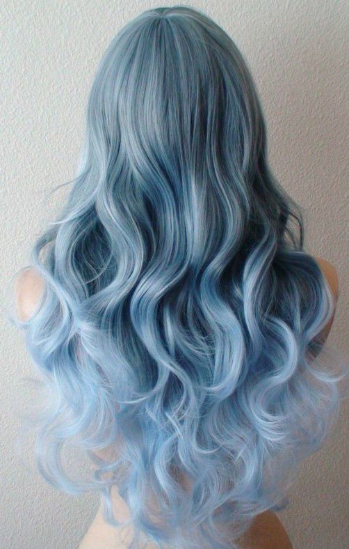 mermaid blue hair with an ombre effect