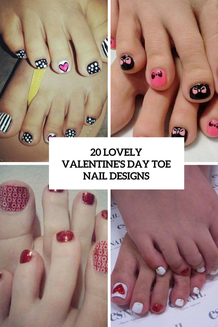 lovely valentine's day toe nail designs cover