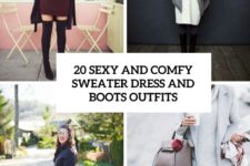 20 sexy and comfy sweater dress and boots outfits cover