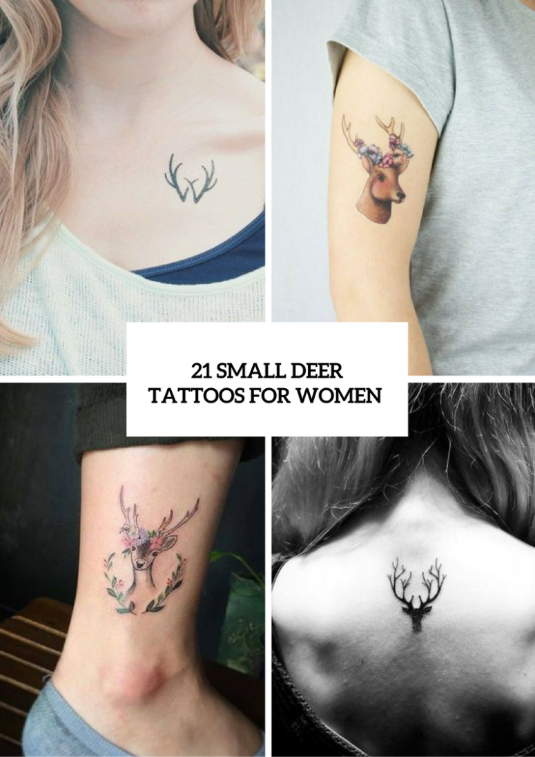 pomysły na tatuaż małych jeleni dla dziewczyn