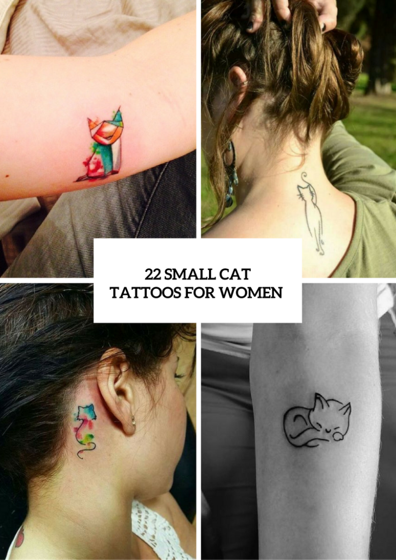 Small Cat Tattoo Ideas For Ladies
