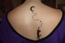 Cat with moon tattoo