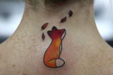 Colored fox on the back