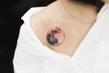 Colored moon on the shoulder