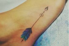 Colored tattoo on the foot