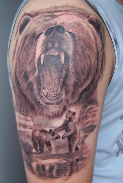 Cool bear tattoo