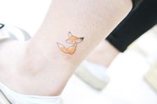 Cute orange fox tattoo