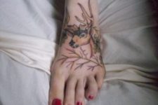 Deer tattoo on the foot