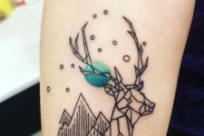 Geometric deer tattoo