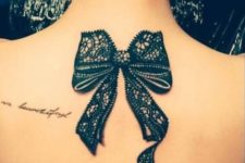 Lace black bow on the back