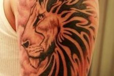 Lion tattoo on the arm