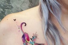 Original colorful cat tattoo
