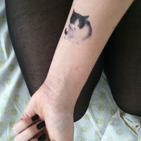 Portrait cat tattoo