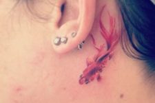 Red fish behind the ear
