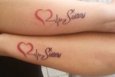 Red heart tattoos
