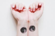 moon wrist tattoos